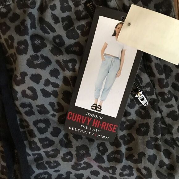 Celebrity Pink SZ XS Leopard print joggers drawstring elastic waist high rise - Picture 3 of 4